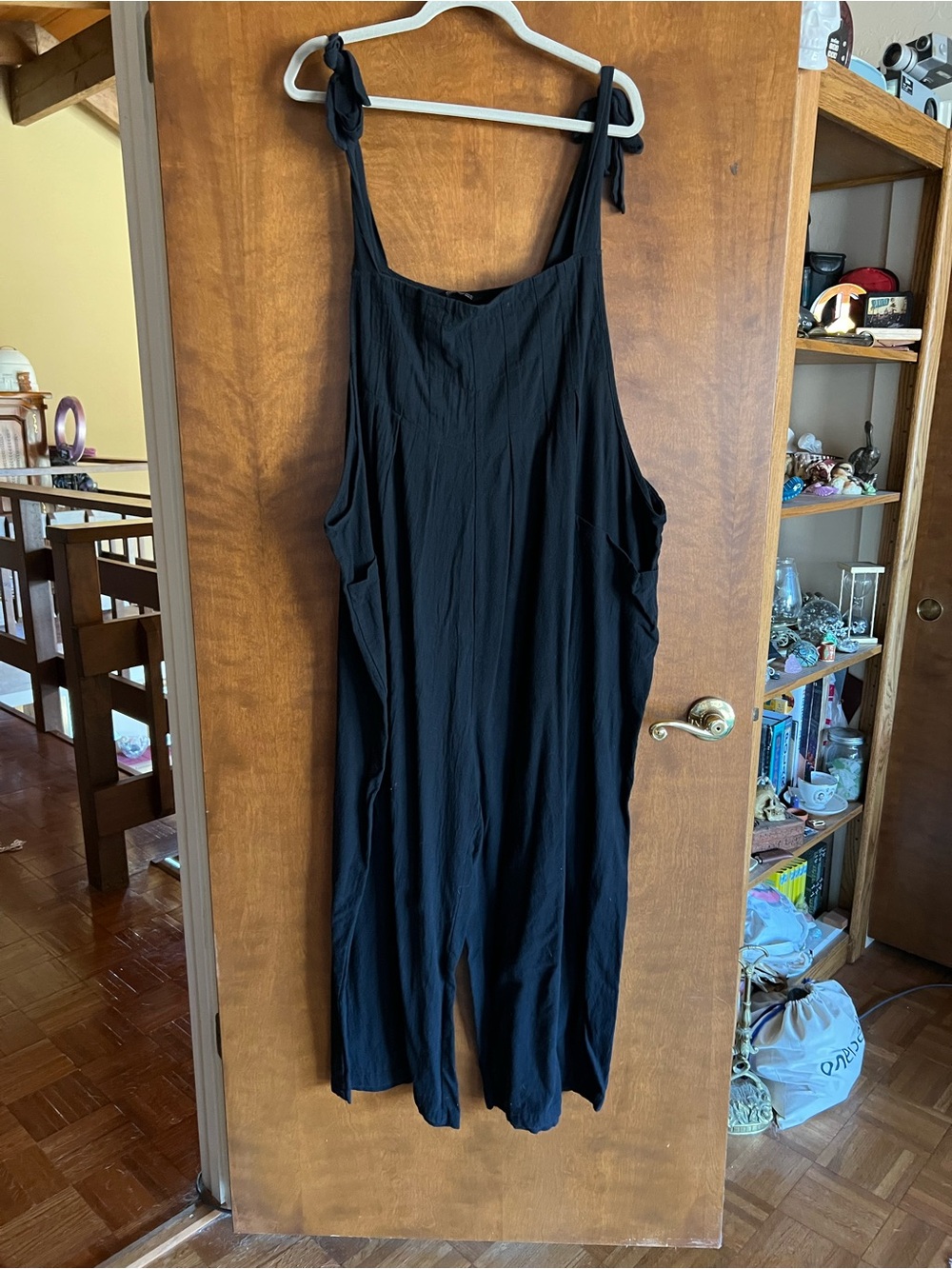 BloomChic Black Tie-Shoulder Relaxed Jumpsuit